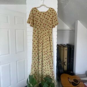 Vintage Floral Yellow Prairie Dress